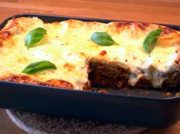 Lentil and mushroom lasagne